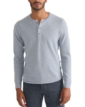 Marine Layer Sweater Henley Long-Sleeve Shirt - Blue