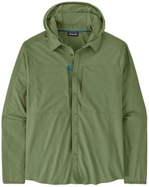 Patagonia River Rambler Hybrid Sun Hooded Shirt - Green