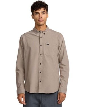 RVCA That'Ll Do Stretch Long-Sleeve Shirt - Brown