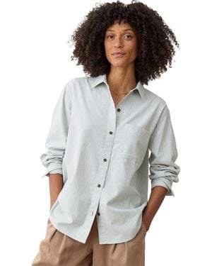 Marine Layer Abbey Relaxed Oxford Yarn-Dye Shirt - Gray