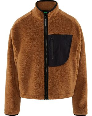 District Vision Cropped Pile Fleece Jacket - Brown