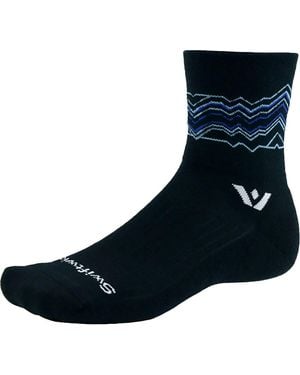 Swiftwick Pursuit Quarter Crew High Sock - Blue