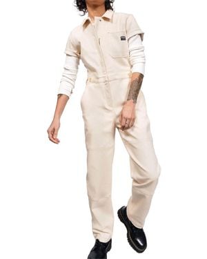 WILDFANG The Essential Short-Sleeve Denim High Waisted Coverall - Natural