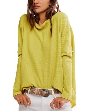 Free People Latte Blues Thermal Solid Top - Yellow