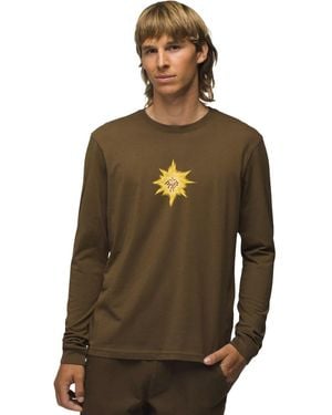 Prana Organic Cotton Graphic Long-Sleeve Tee - Brown