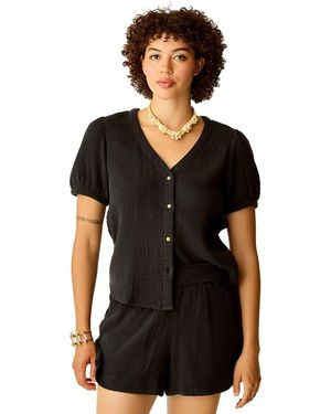 Carve Designs Milo Gauze Top - Black