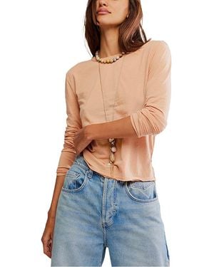 Free People Nova Tee Long Sleeve Shirt - Blue
