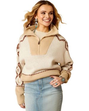 Ariat Vintage Collegiate Horseshoe Motif Sweater - Multicolor