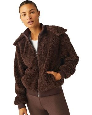 Beyond Yoga Casual Adventure Stretch-Knit Jacket - Brown