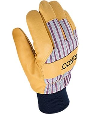 Kinco 1927Kw Lined Premium Grain Pigskin Palm Glove + Knit Wrist - Metallic