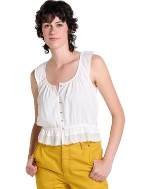Toad&Co Manzana Ruffle Tank Top - White