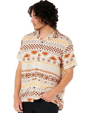Rip Curl Fun Times Stripe Short-Sleeve Shirt - Brown