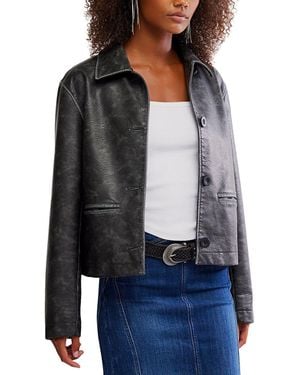 Free People Hera Vegan Leather Jacket - Gray