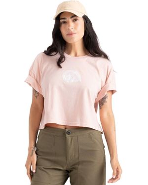 Roark Striped Shell Cropped Boxy Top - Red