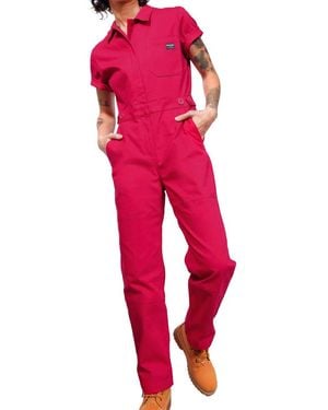WILDFANG The Essential Short-Sleeve High Waisted Coverall - Red