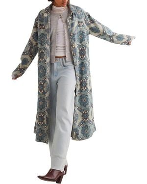Free People Brick Lane Jacquard Maxi Shirt Jacket - Gray