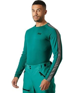 Helly Hansen Lifa Active Stripe Crew Top - Green