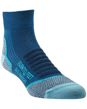 FARM TO FEET Damascus Lightweight Technical 1/4 Crew Sock - Blue