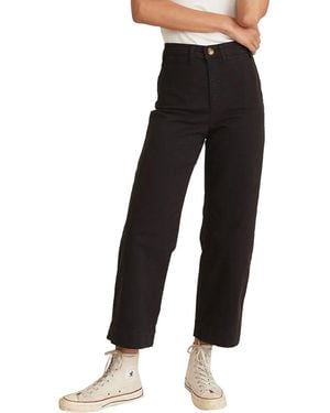 Marine Layer Bridget Wide Leg Front Pocket Crop Pant - Black