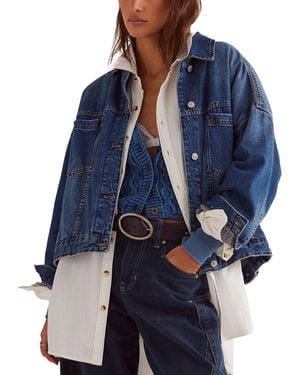 Free People Opal Swing Denim Jacket - Blue
