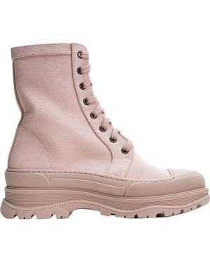 Free People Camp Out Canvas Lace Up Boot - Natural