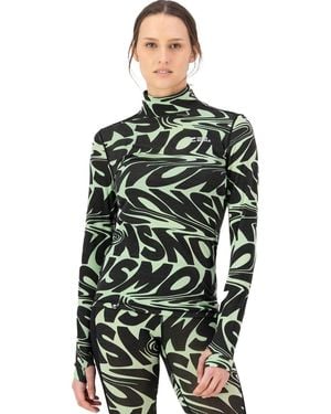 Mons Royale Cascade Merino Flex 200 Mock-Neck Top - Green