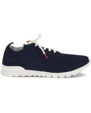 Kiton Zapatillas Con Panel De Punto - Azul