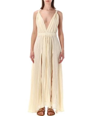 120% Lino Mini Linen Blend Dress For - Natural