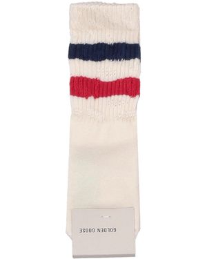 Golden Goose Kindersocken High Rib/Streifen/Distressed - Weiß