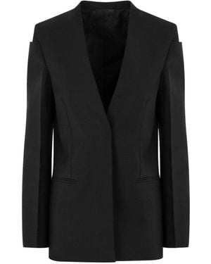 Givenchy Blazer nero senza colletto per donne