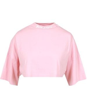 Palm Angels T-Shirts und Polos Rosa+Weiß - Pink