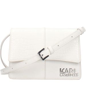 KARL LAGERFELD Kore Damens Umhängetasche Polyurethan Weiß/Gebrochenes Weiß