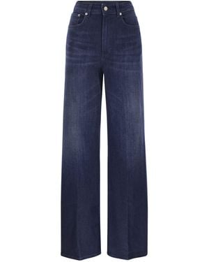 Dondup Beatrix Five Pocket Wide Leg Jeans - Blue