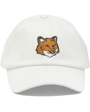 Maison Kitsuné "Fox Head" Baseballkappe - Weiß