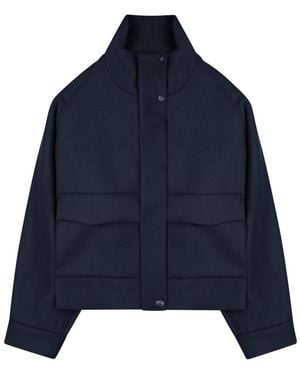 Nine:inthe:morning Quilted Cropped Puffer Jacket - Blue
