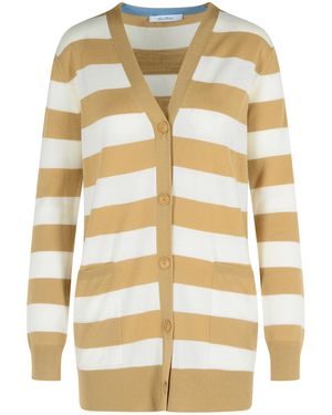 Max Mara 'Fiemme' Virgin Wool Sand Cardigan - Metallic