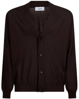Lardini Cárdigan con cuello en V - Negro