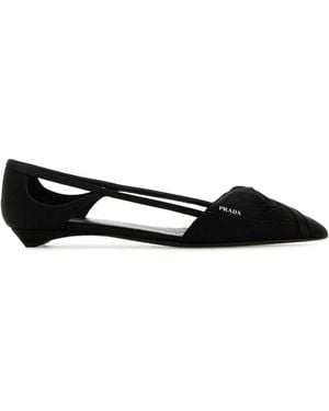 Prada Satin Ballerinas Viscose - Black