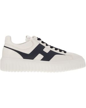 Hogan H Stripes Leather Trainers With Side H - White