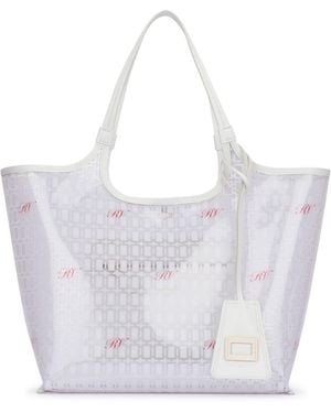 Roger Vivier Geometric-Printed Tote Bag - White