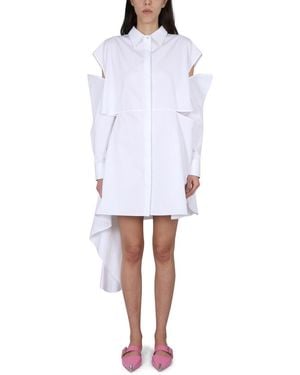 McQueen Classic Collar Dress With Front Closure - White