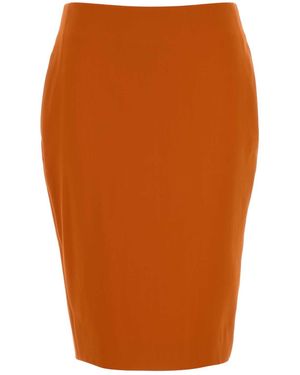 Saint Laurent Stretch Viscose Blend Skirt - Orange