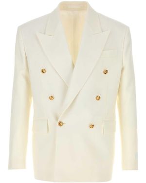 Versace Ivory Wool Blazer - White