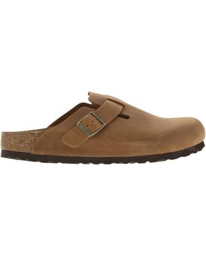 Birkenstock Boston geölte Ledersabot - Braun