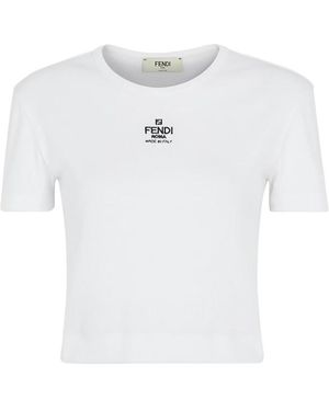 Fendi Tops With Logo - White