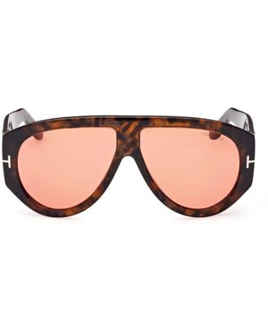 Tom Ford Gafas De Sol Ft1044 52 S Bronson Marrón/Burdeos Unisex - Rosa
