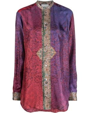 Pierre Louis Mascia Printed Silk Shirt - Purple