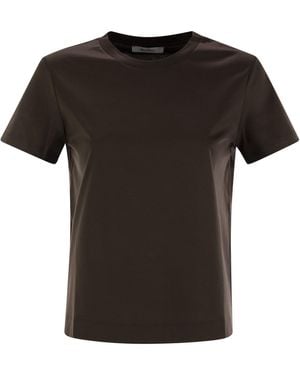 Max Mara Nerina Basis Baumwoll -T -Shirt - Schwarz