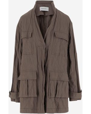 Ferragamo Cotton Ruched Effect Jacket - Bruin