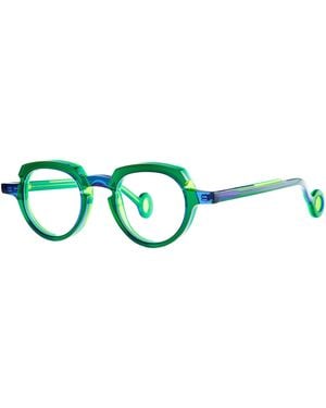 Theo Eyewear Théo Eyewear - Andy - 009 Tranparent Blue / Fluo Green Rx - Noir